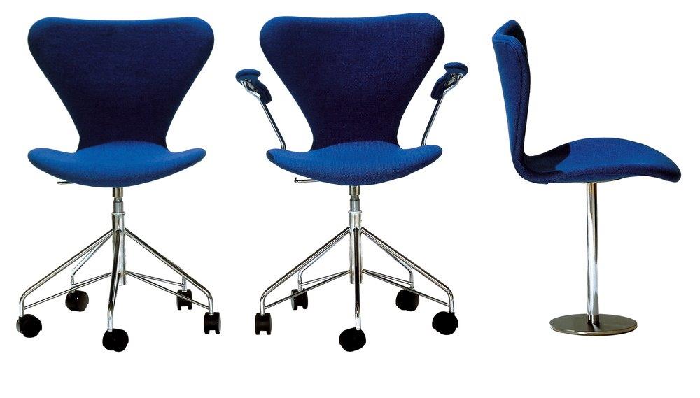 Siebener Armlehnendrehstuhl 3217 Fritz Hansen